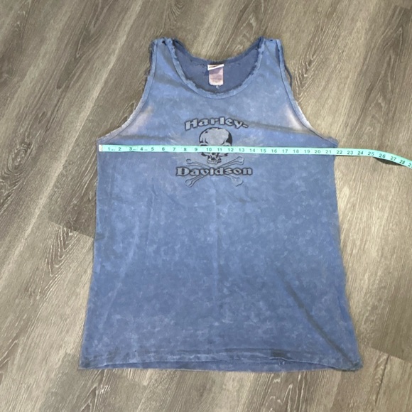 Men’s blue Harley Davidson LV Nevada distressed tank top - Picture 4 of 5